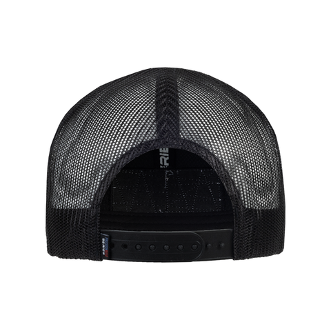 Rear view of black PRS Snap Back Hat showing rear mesh and snapback